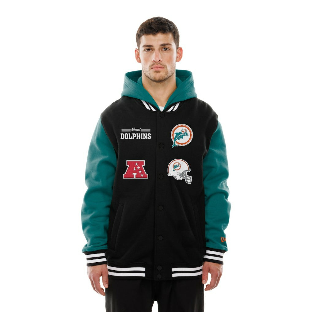 Full-Snap Fleece Hoodie Jacket - Miami Dolphins