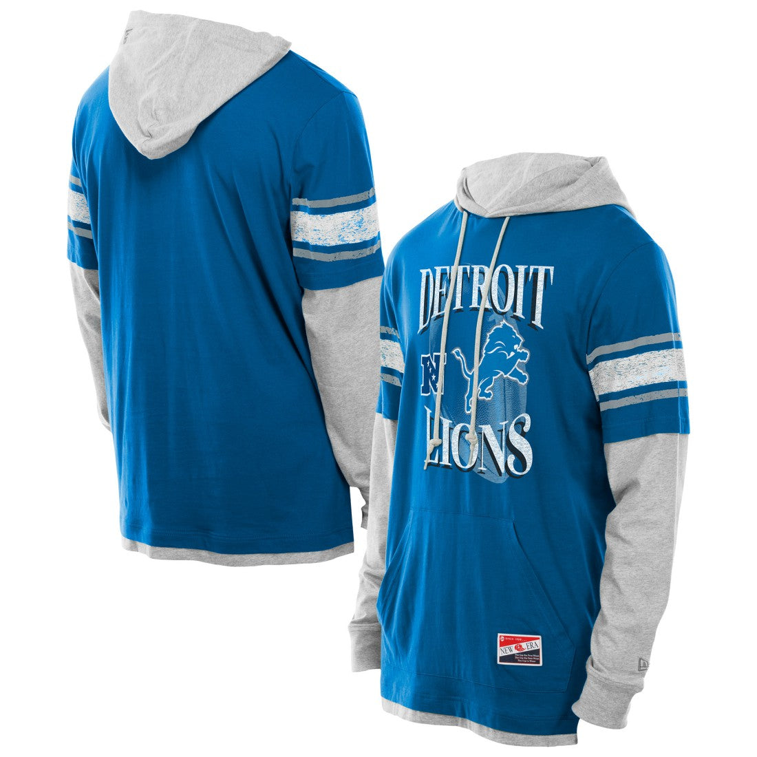 Twofer Layered Long Sleeve Hoodie T-Shirt - Detroit Lions