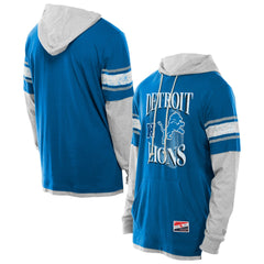 Twofer Layered Long Sleeve Hoodie T-Shirt - Detroit Lions