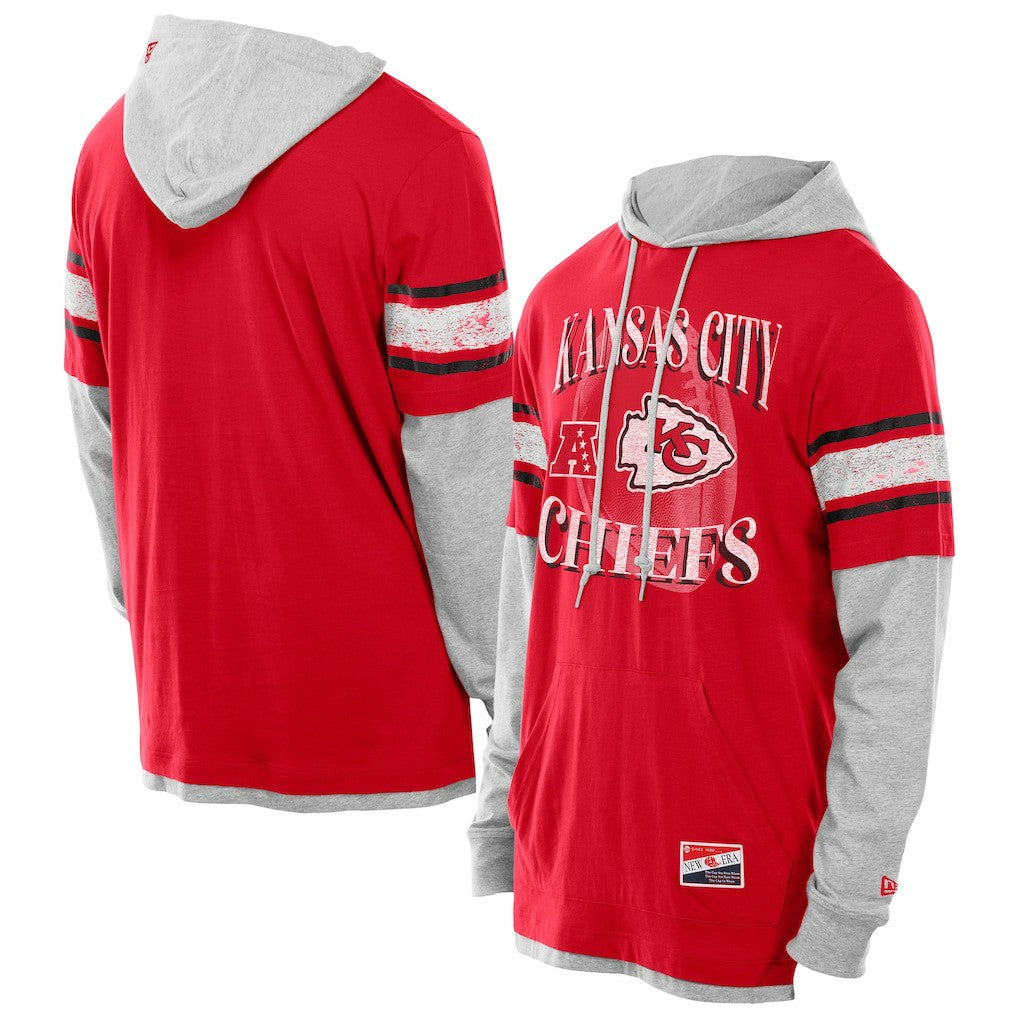 Twofer Layered Long Sleeve Hoodie T-Shirt - Kansas City Chiefs