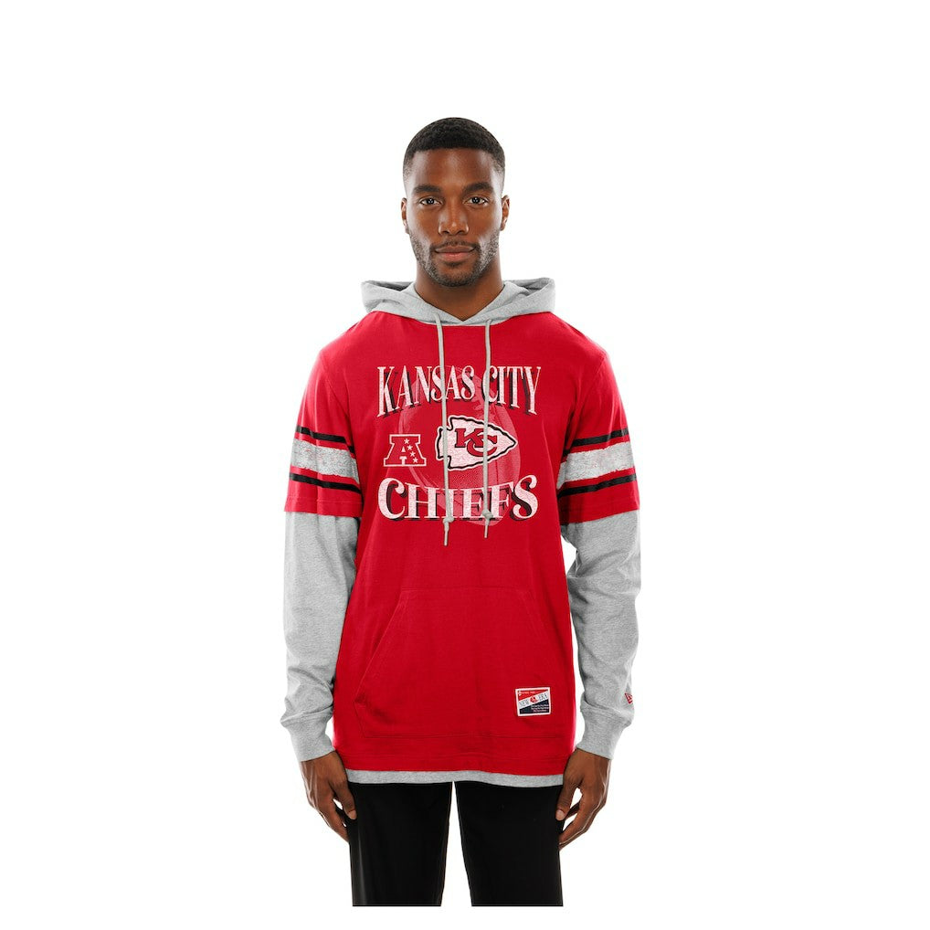 Twofer Layered Long Sleeve Hoodie T-Shirt - Kansas City Chiefs