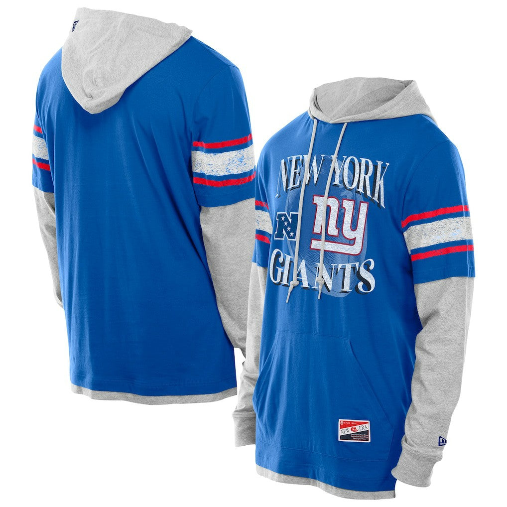 Twofer Layered Long Sleeve Hoodie T-Shirt - New York Giants