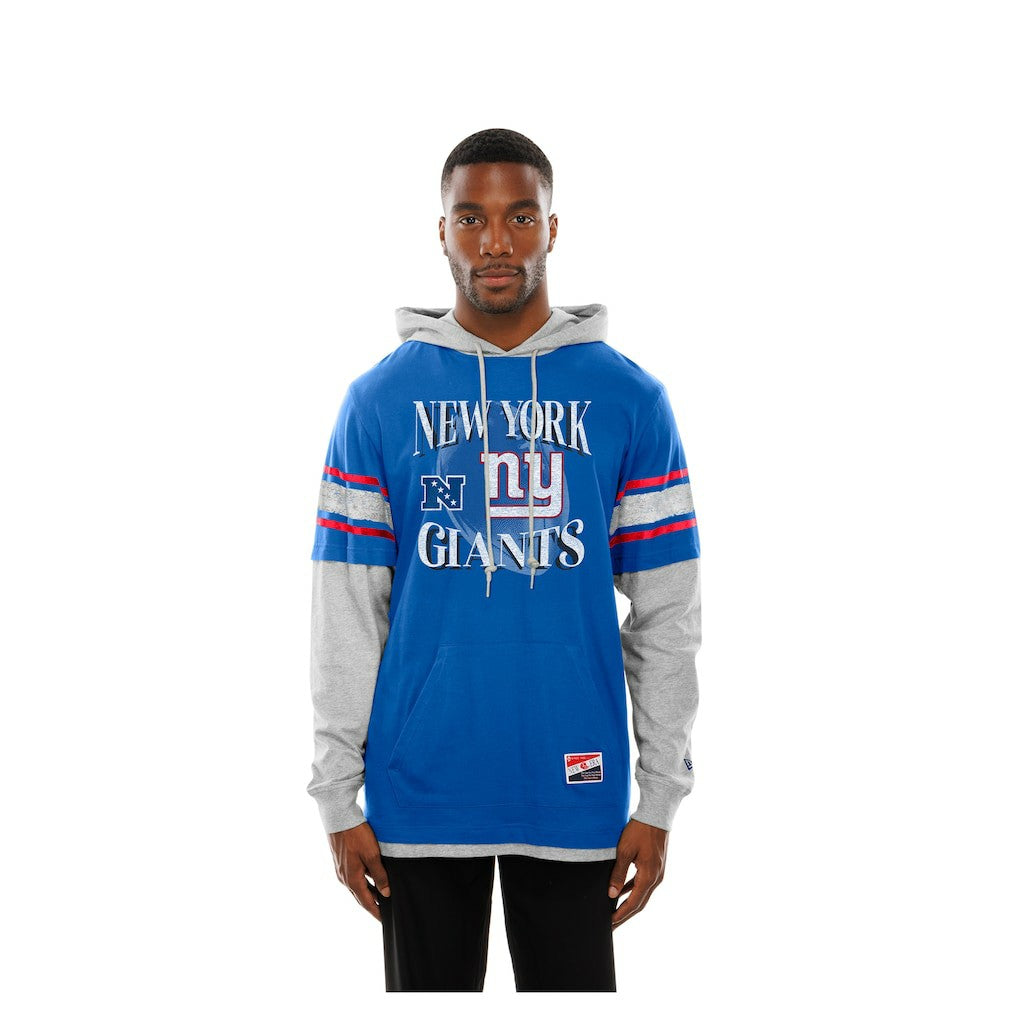 Twofer Layered Long Sleeve Hoodie T-Shirt - New York Giants