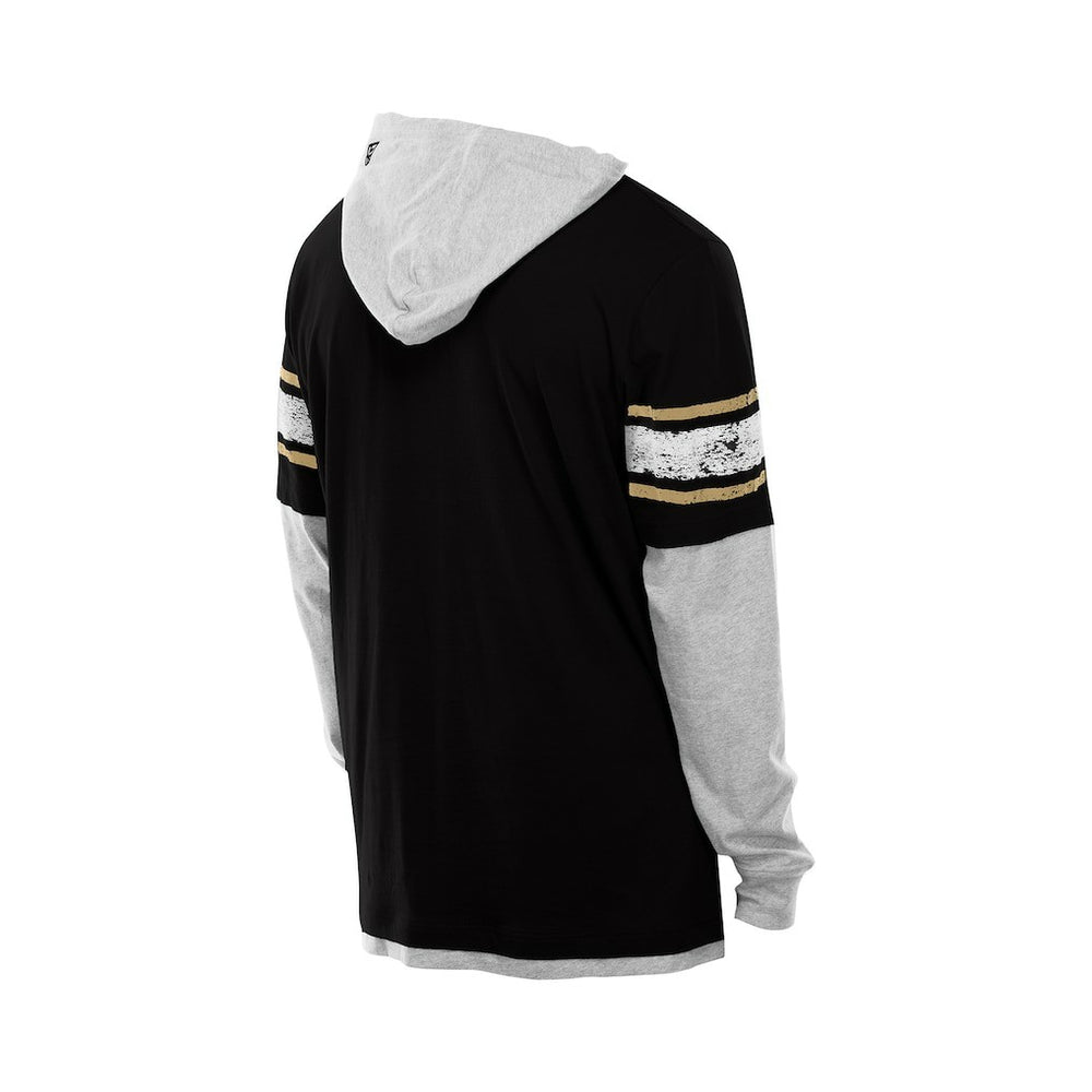 Twofer Layered Long Sleeve Hoodie T-Shirt - New Orleans Saints
