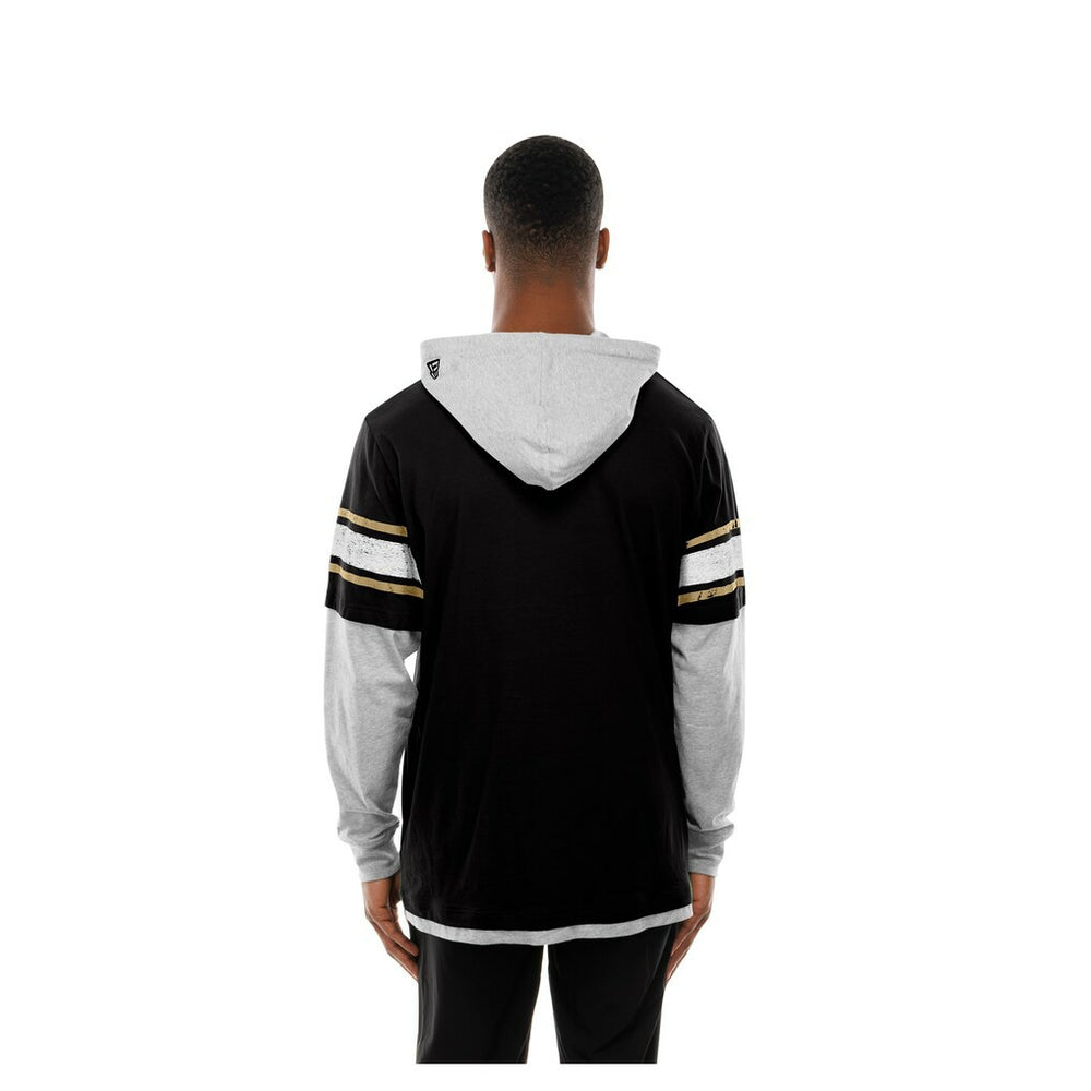 Twofer Layered Long Sleeve Hoodie T-Shirt - New Orleans Saints