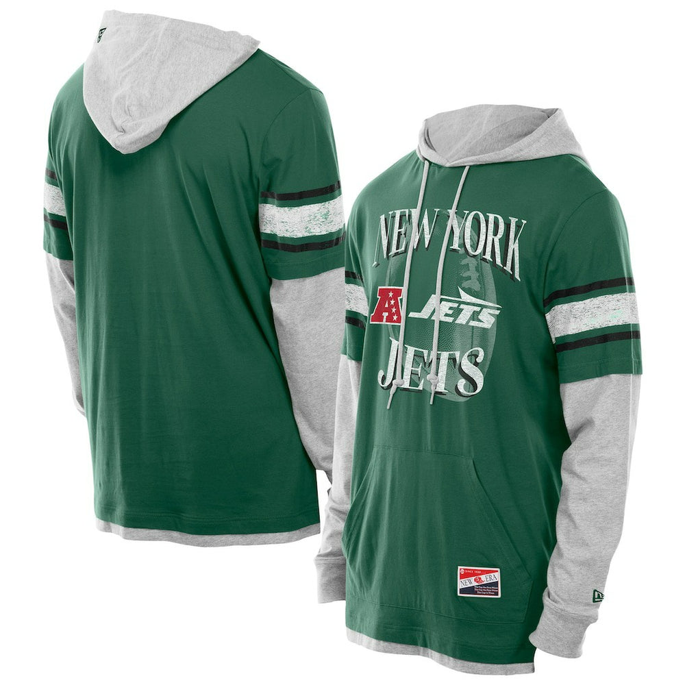 Twofer Layered Long Sleeve Hoodie T-Shirt - New York Jets