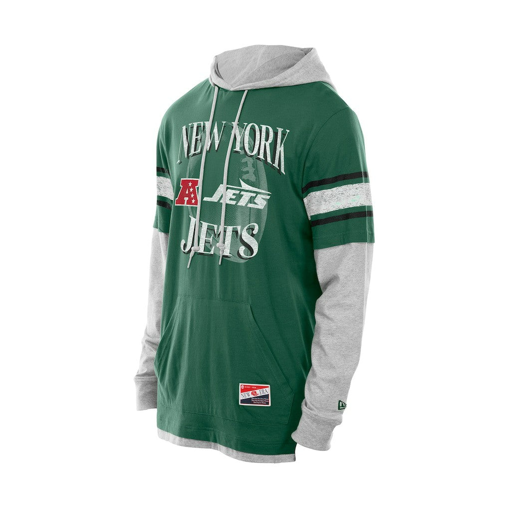 Twofer Layered Long Sleeve Hoodie T-Shirt - New York Jets