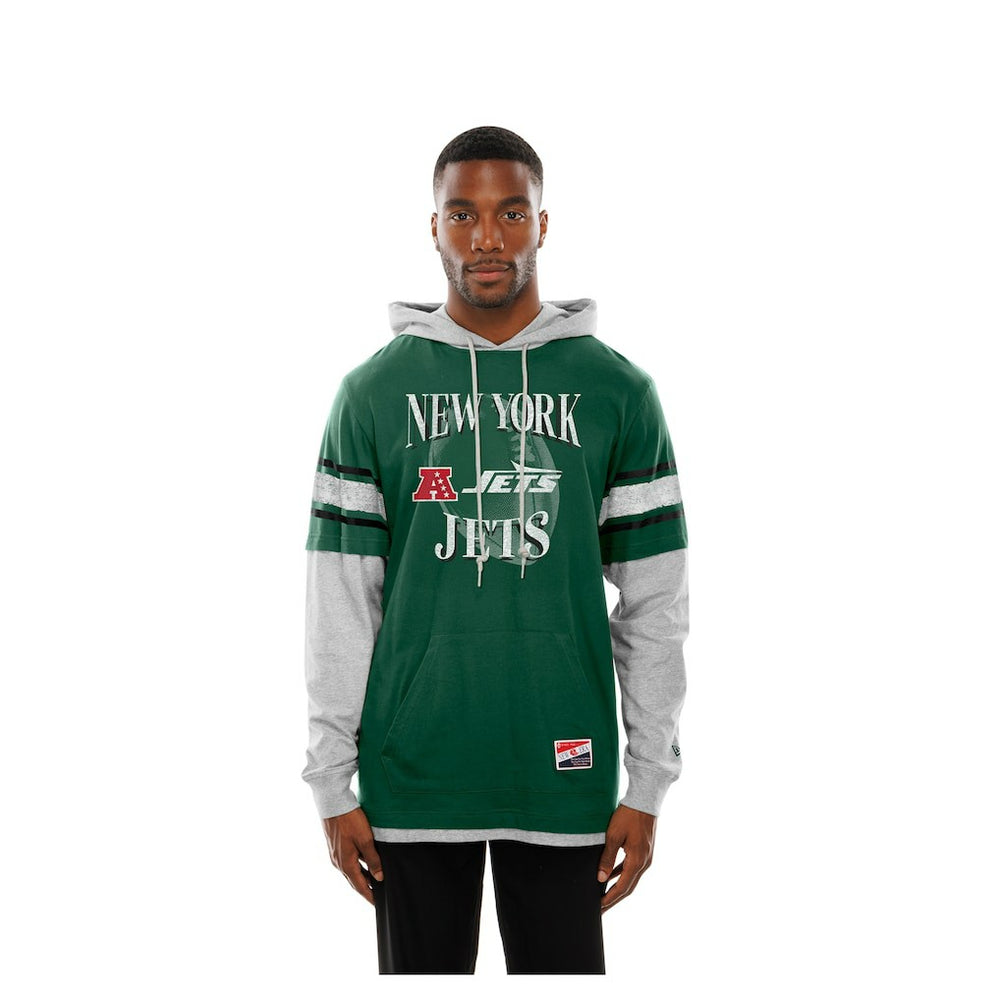 Twofer Layered Long Sleeve Hoodie T-Shirt - New York Jets