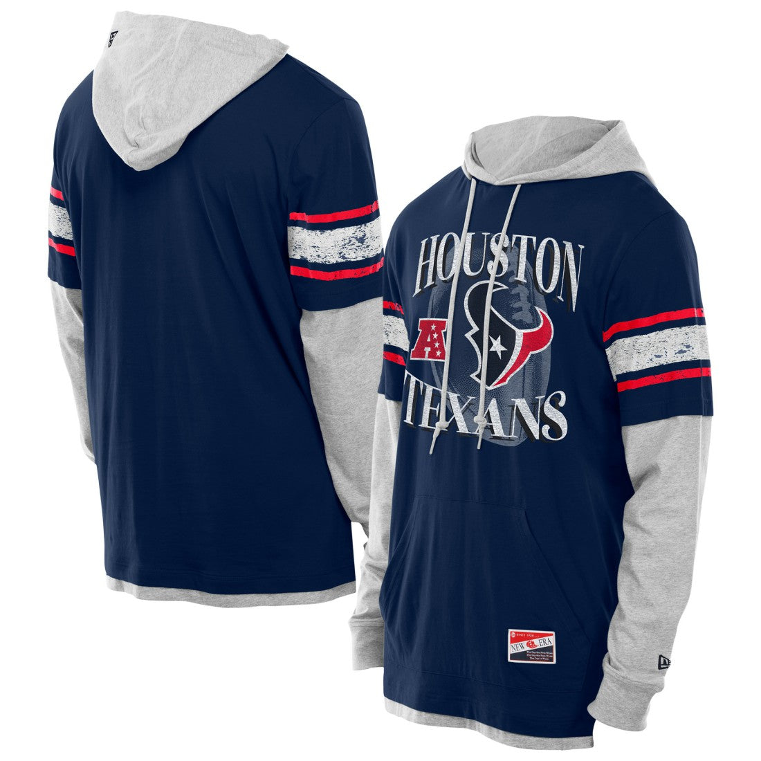 Twofer Layered Long Sleeve Hoodie T-Shirt - Houston Texans