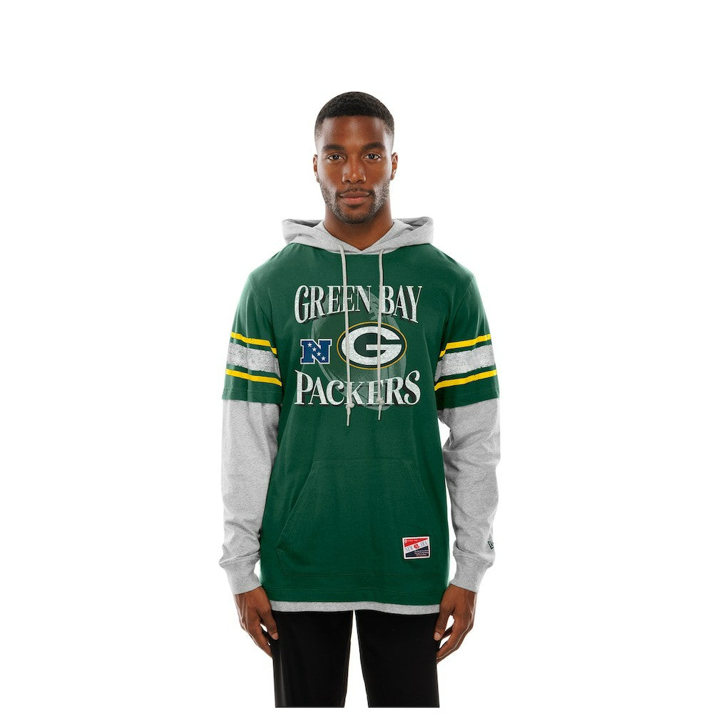 Twofer Layered Long Sleeve Hoodie T-Shirt - Green Bay Packers