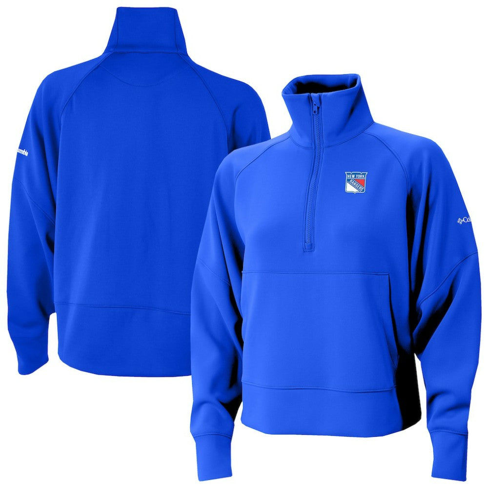 NHL Blue New York Rangers Columbia Women's Wickhams Hills Raglan Omni-Wick Half-Zip Pullover