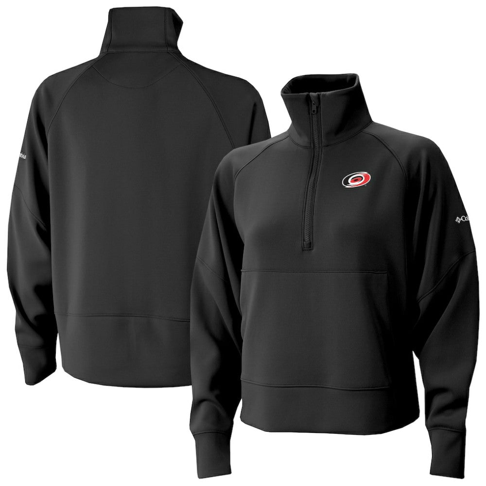 NHL Black Carolina Hurricanes Columbia Women's Wickhams Hills Raglan Omni-Wick Half-Zip Pullover