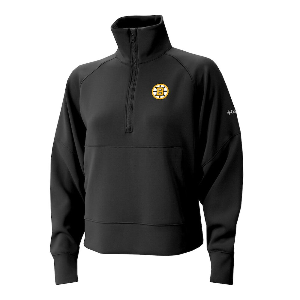 NHL Black Boston Bruins Columbia Women's Wickhams Hills Raglan Omni-Wick Half-Zip Pullover