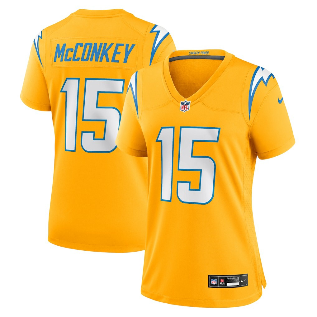 Ladd McConkey  Women's Alternate Charger Power Game Jersey - Los Angeles Chargers