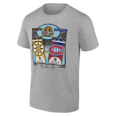 NHL Heather Gray Boston Bruins vs. Montreal Canadiens Centennial Game Matchup T-Shirt