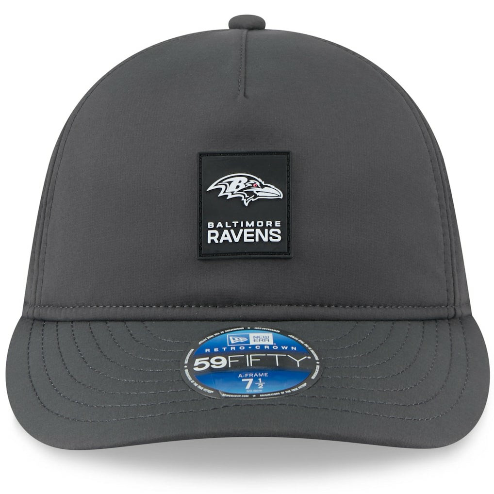 2025 Sideline Cold Weather Retro Crown 59FIFTY Fitted Hat - Baltimore Ravens