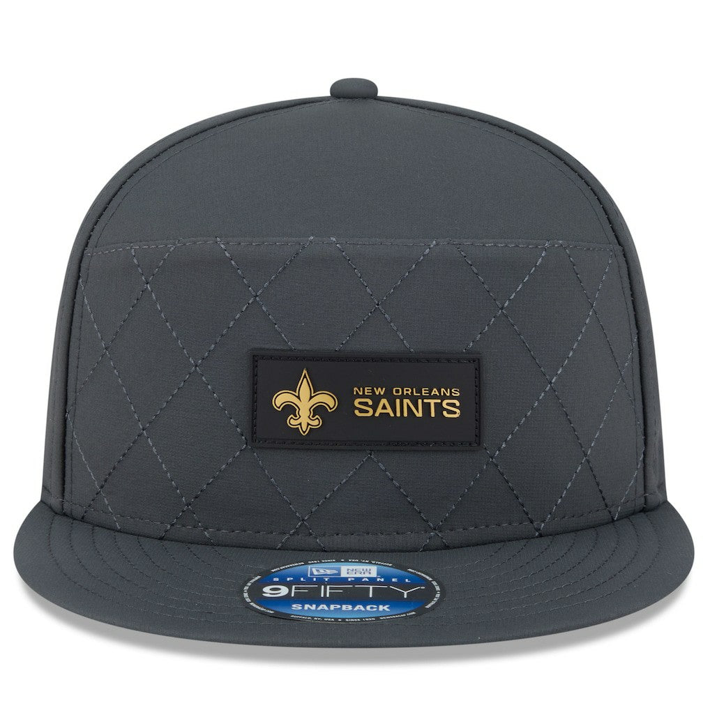 2025 Sideline Cold Weather Split Panel 9FIFTY Snapback Hat - New Orleans Saints