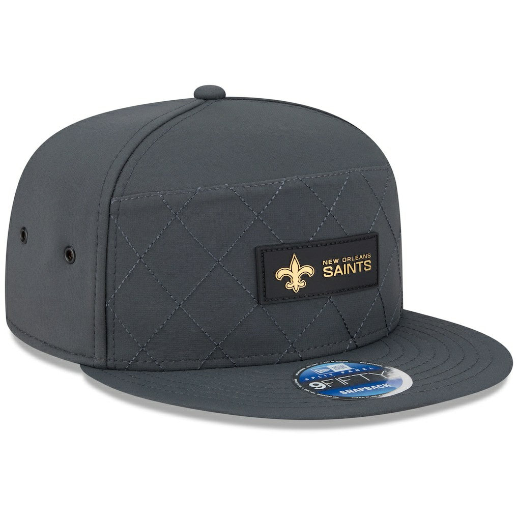 2025 Sideline Cold Weather Split Panel 9FIFTY Snapback Hat - New Orleans Saints