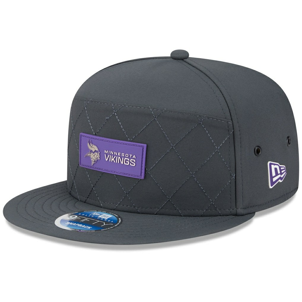 2025 Sideline Cold Weather Split Panel 9FIFTY Snapback Hat - Minnesota Vikings