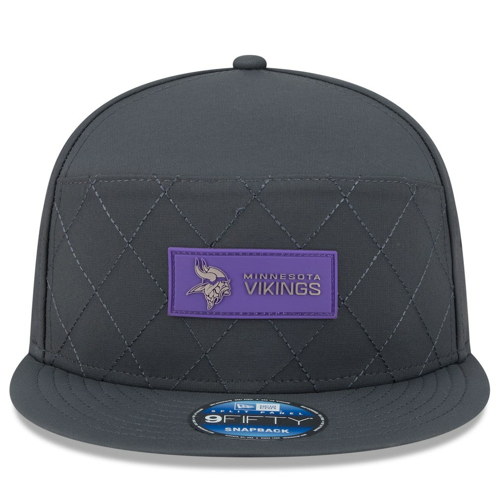 2025 Sideline Cold Weather Split Panel 9FIFTY Snapback Hat - Minnesota Vikings
