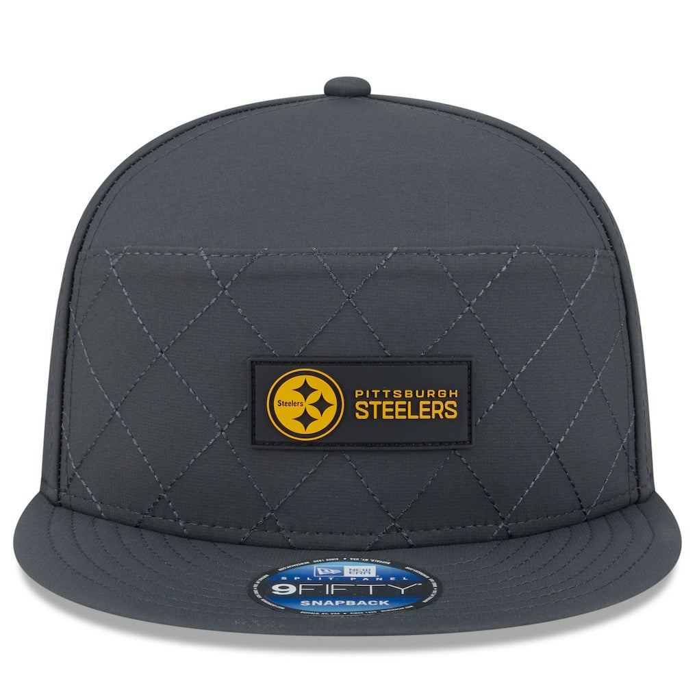 2025 Sideline Cold Weather Split Panel 9FIFTY Snapback Hat - Pittsburgh Steelers
