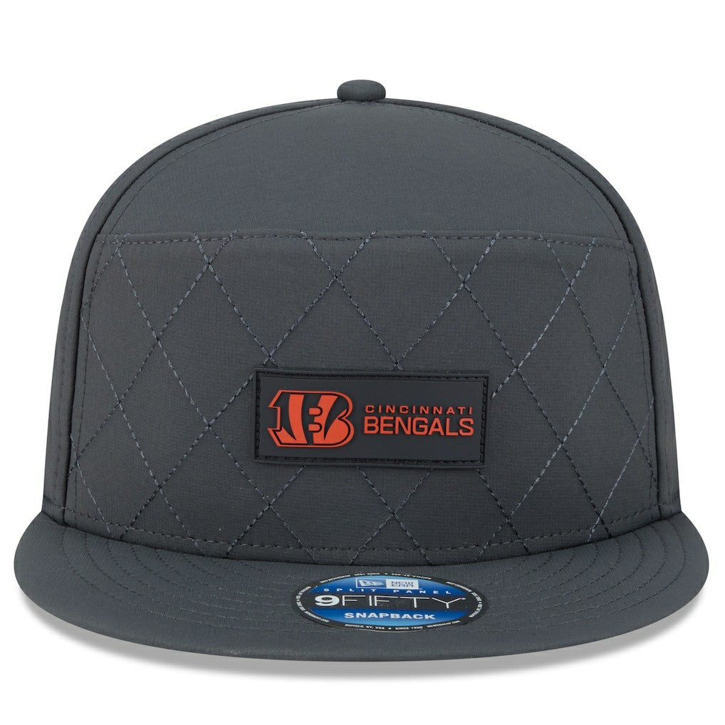 2025 Sideline Cold Weather Split Panel 9FIFTY Snapback Hat - Cincinnati Bengals