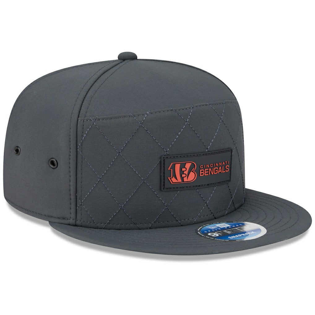 2025 Sideline Cold Weather Split Panel 9FIFTY Snapback Hat - Cincinnati Bengals