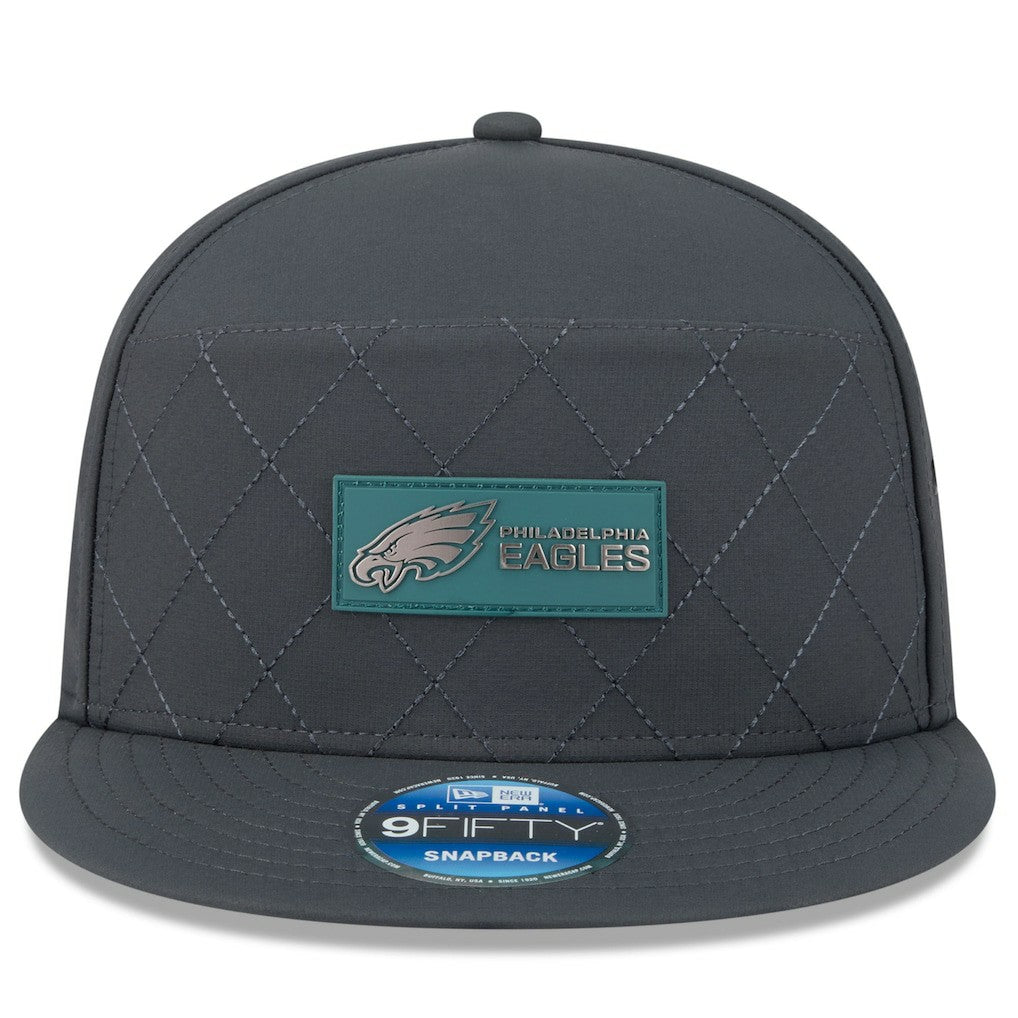 2025 Sideline Cold Weather Split Panel 9FIFTY Snapback Hat - Philadelphia Eagles