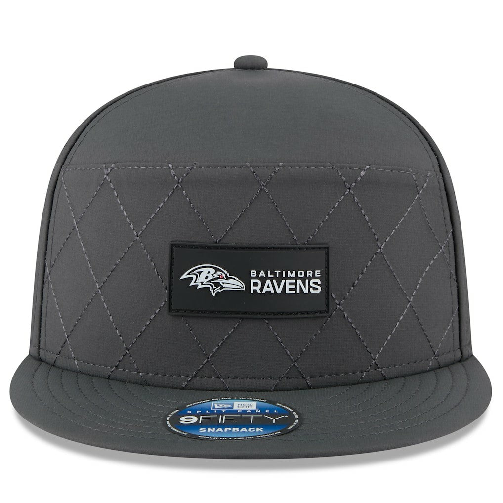 2025 Sideline Cold Weather Split Panel 9FIFTY Snapback Hat - Baltimore Ravens