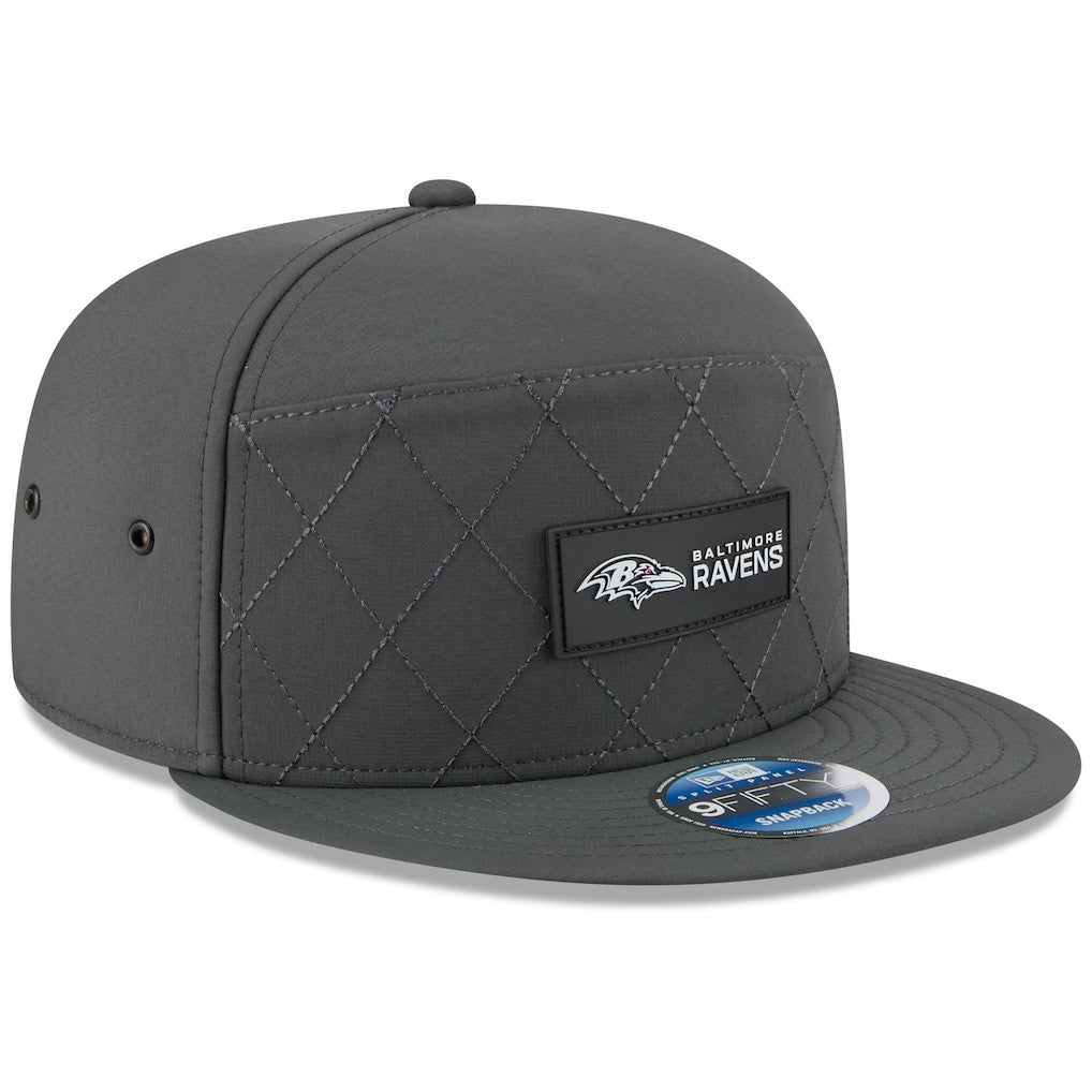 2025 Sideline Cold Weather Split Panel 9FIFTY Snapback Hat - Baltimore Ravens