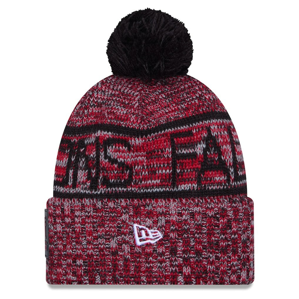 2025 Sideline Cold Weather Cuffed Knit Hat with Pom - Atlanta Falcons