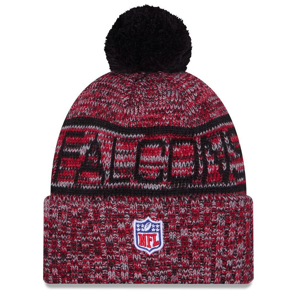 2025 Sideline Cold Weather Cuffed Knit Hat with Pom - Atlanta Falcons