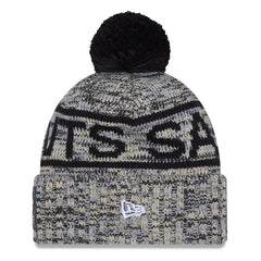 2025 Sideline Cold Weather Cuffed Knit Hat with Pom - New Orleans Saints