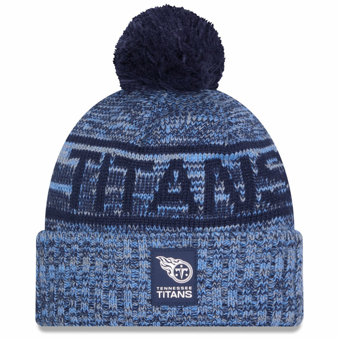 2025 Sideline Cold Weather Cuffed Knit Hat with Pom - Tennessee Titans