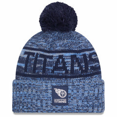 2025 Sideline Cold Weather Cuffed Knit Hat with Pom - Tennessee Titans