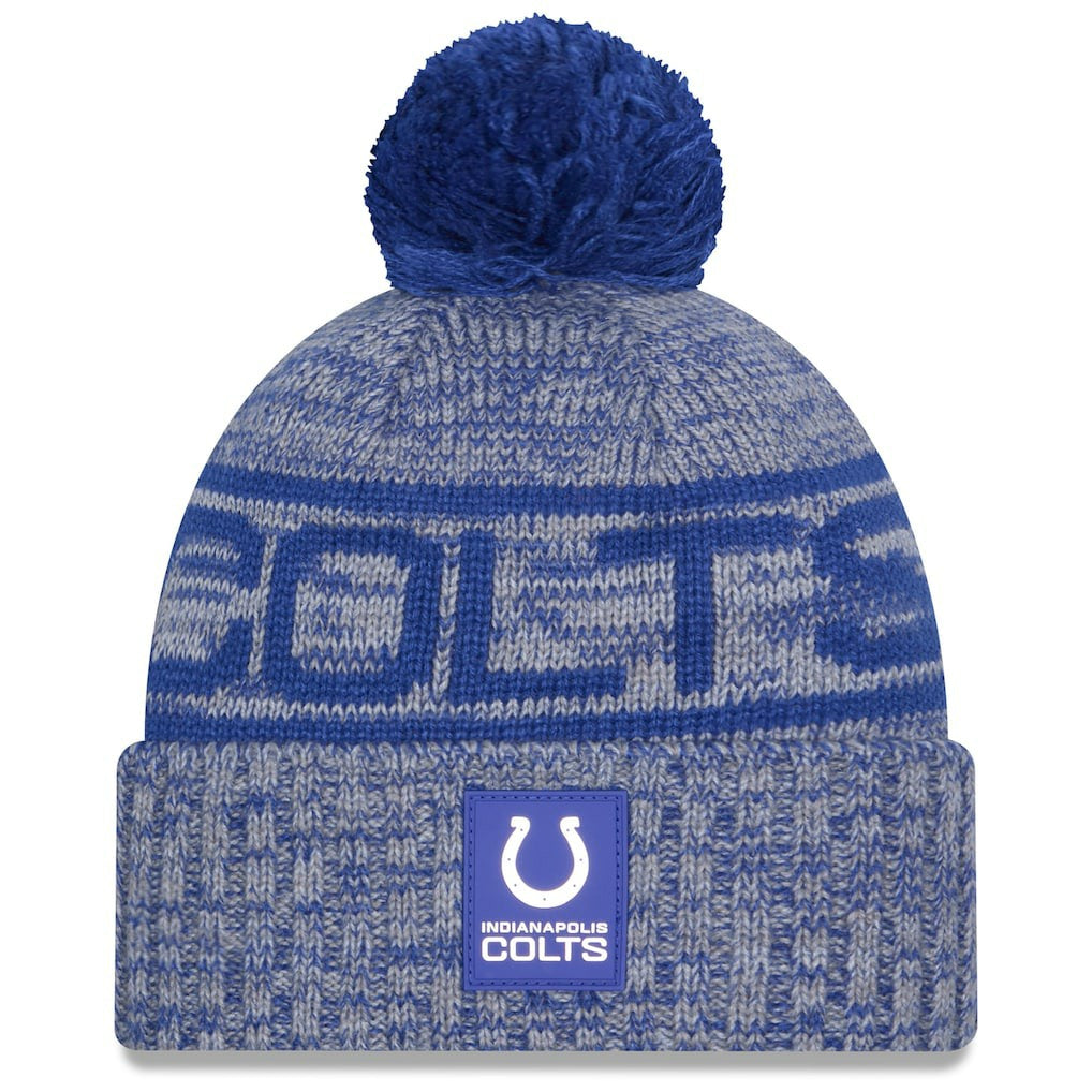 2025 Sideline Cold Weather Cuffed Knit Hat with Pom - Indianapolis Colts