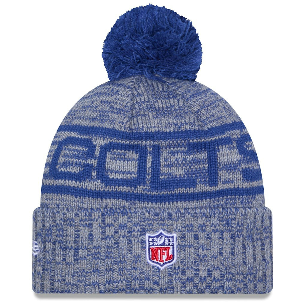 2025 Sideline Cold Weather Cuffed Knit Hat with Pom - Indianapolis Colts