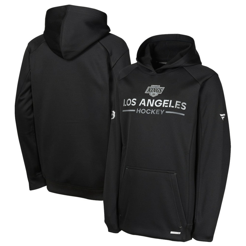 NHL Black Los Angeles Kings Fanatics Youth Authentic Pro Rink Raglan Hoodie