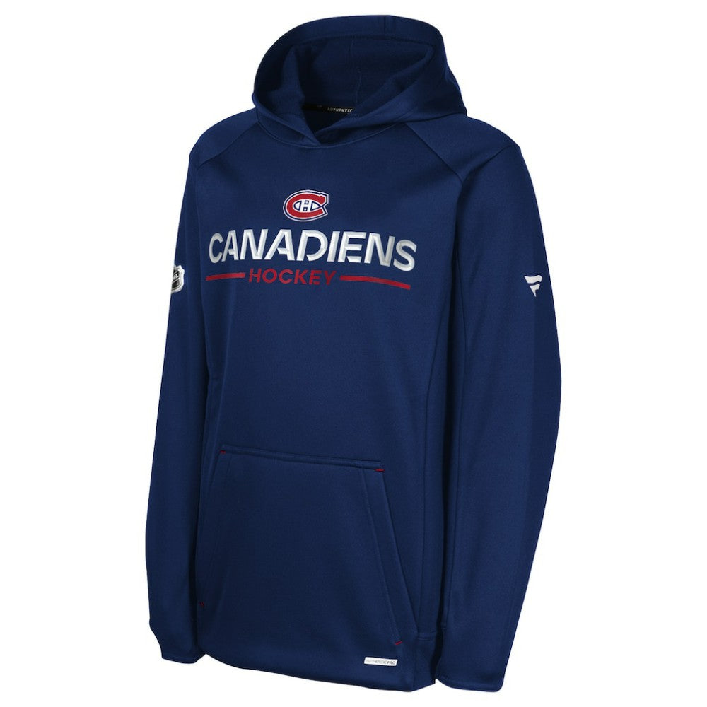 NHL Navy Montreal Canadiens Fanatics Youth Authentic Pro Rink Raglan Hoodie