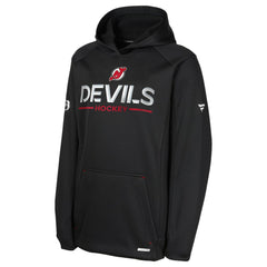 NHL Black New Jersey Devils Fanatics Youth Authentic Pro Rink Raglan Hoodie