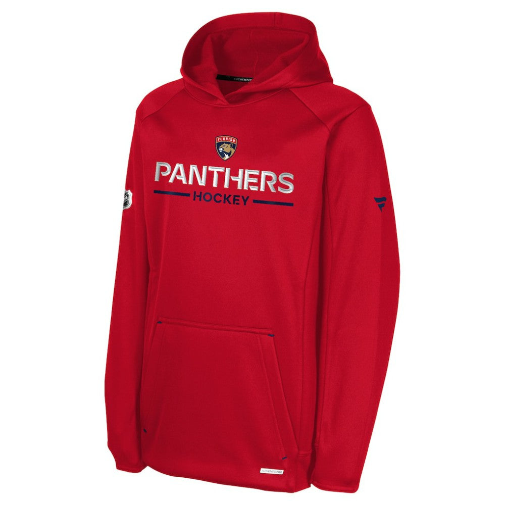 NHL Red Florida Panthers Fanatics Youth Authentic Pro Rink Raglan Hoodie
