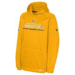 NHL Gold Nashville Predators Fanatics Youth Authentic Pro Rink Raglan Hoodie