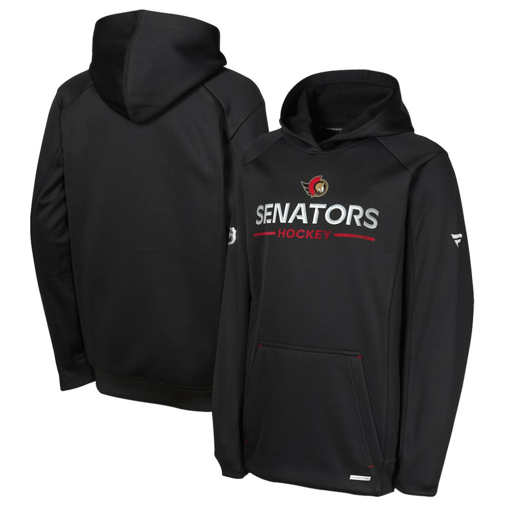 NHL Black Ottawa Senators Fanatics Youth Authentic Pro Rink Raglan Hoodie