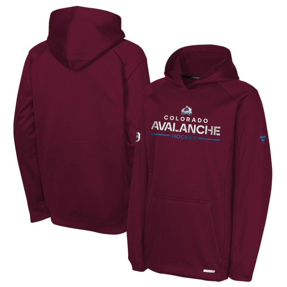 NHL Burgundy Colorado Avalanche Fanatics Youth Authentic Pro Rink Raglan Hoodie