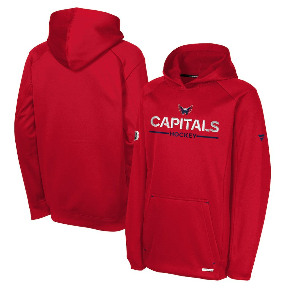 NHL Red Washington Capitals Fanatics Youth Authentic Pro Rink Raglan Hoodie