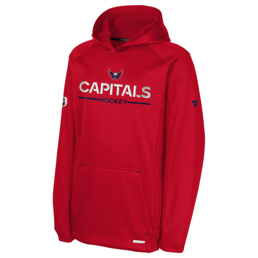 NHL Red Washington Capitals Fanatics Youth Authentic Pro Rink Raglan Hoodie