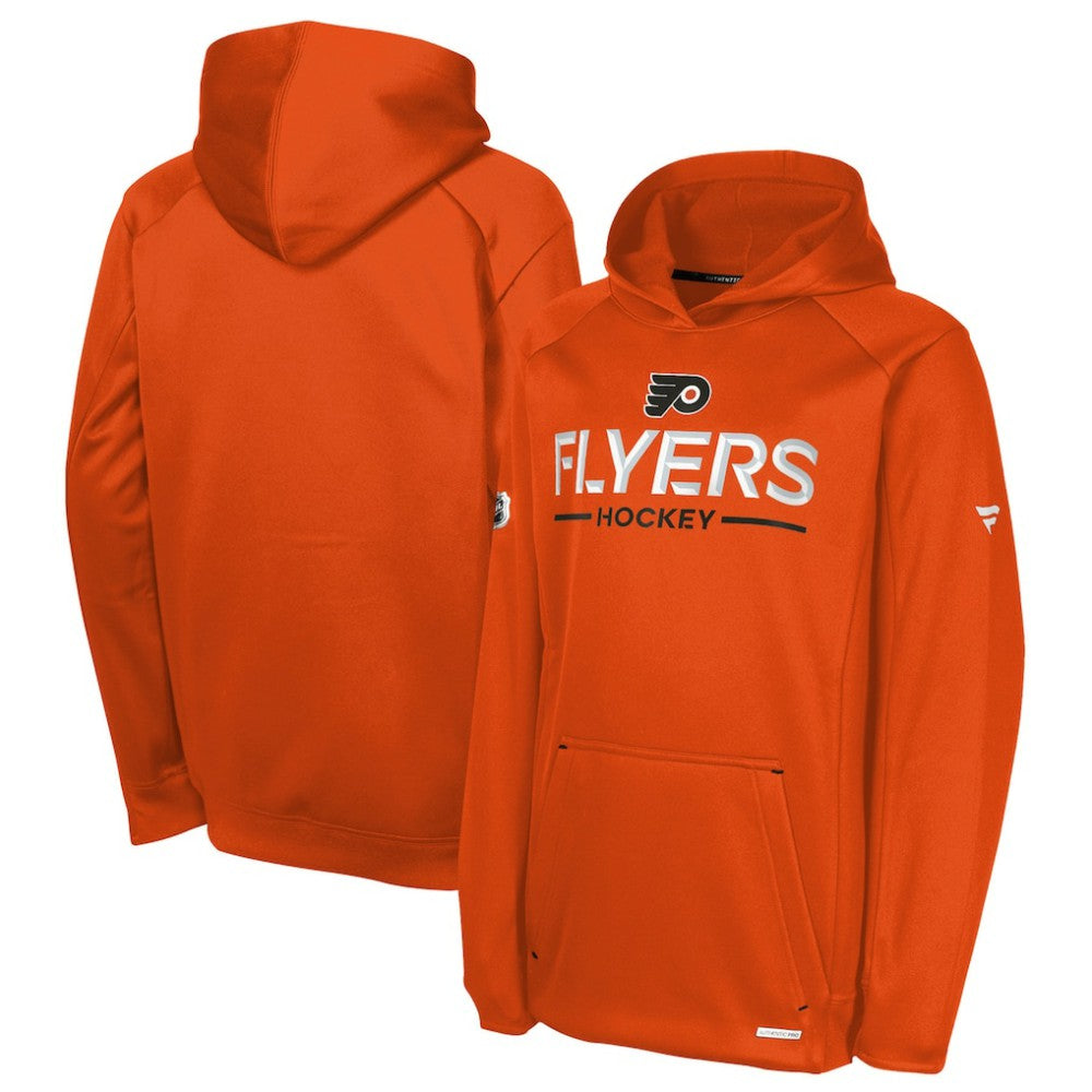 NHL Orange Philadelphia Flyers Fanatics Youth Authentic Pro Rink Raglan Hoodie