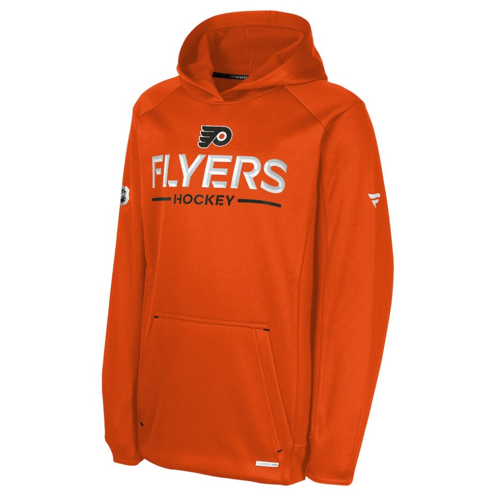 NHL Orange Philadelphia Flyers Fanatics Youth Authentic Pro Rink Raglan Hoodie