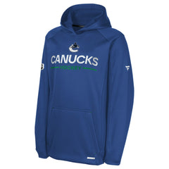 NHL Blue Vancouver Canucks Fanatics Youth Authentic Pro Rink Raglan Hoodie