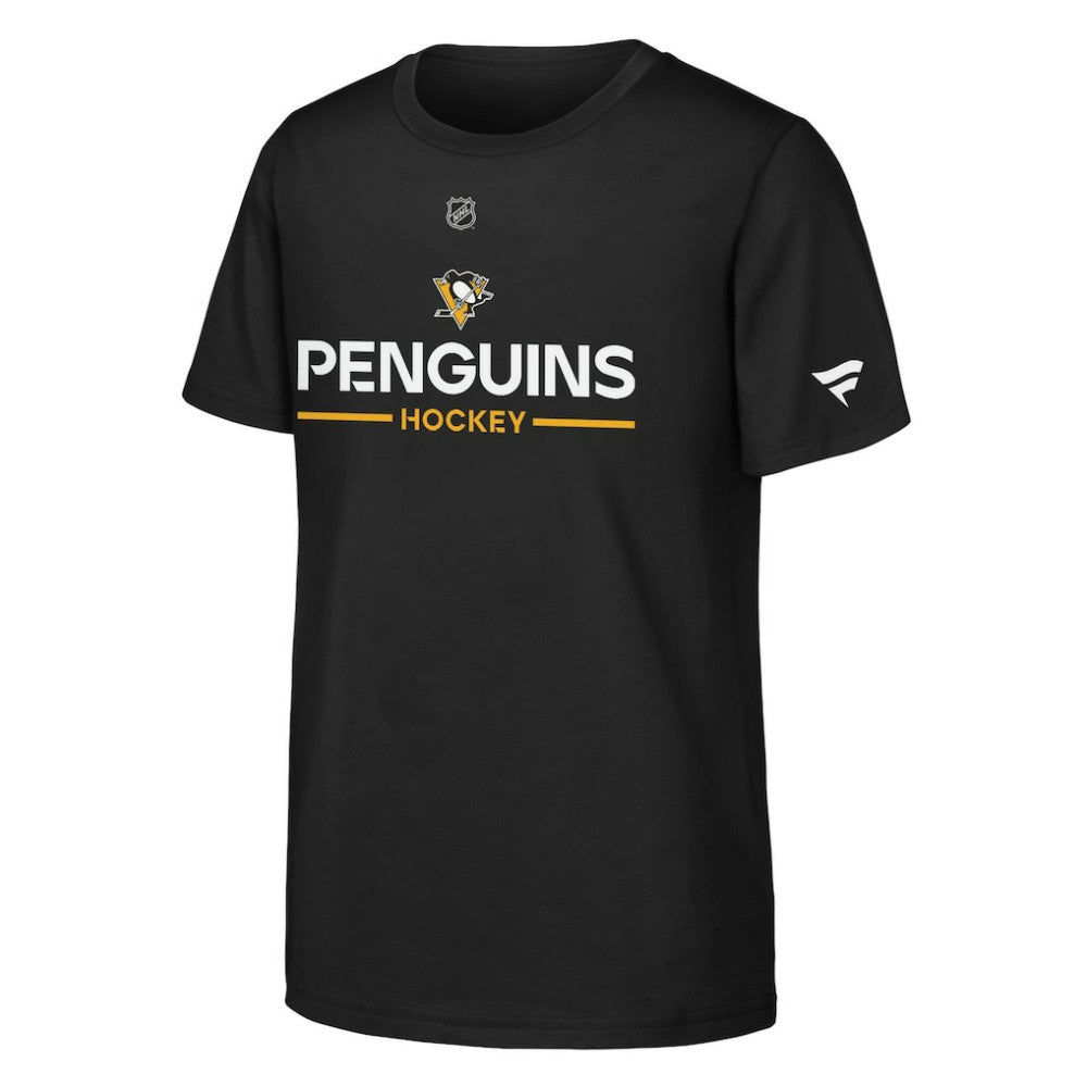 NHL Black Pittsburgh Penguins Fanatics Youth Authentic Pro Wordmark T-Shirt